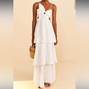 Farm Rio Off-White Flower Maxi Dress size small